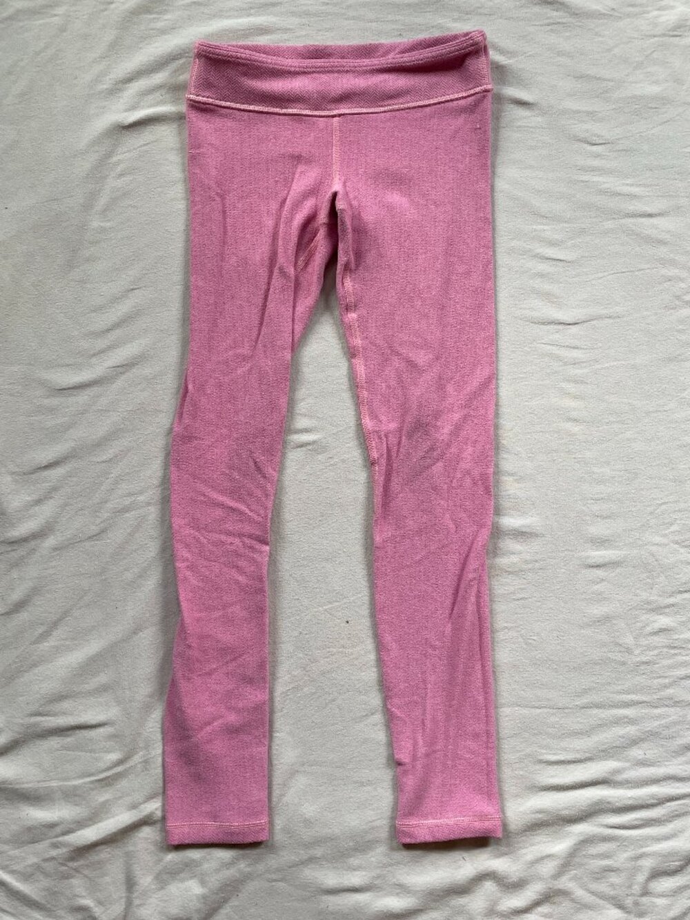 Ivivva Pink Ribbed High-Waist Leggings Girls 8